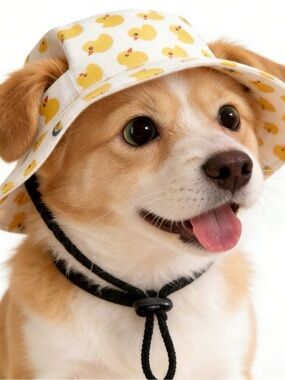 Source Unknown Yellow Duck Print Cat Bucket Hat
